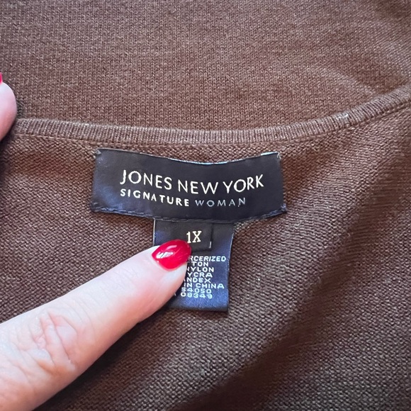 Womens Jones New York 2X Sleeveless Cotton/spandex Sweater - Picture 3 of 4